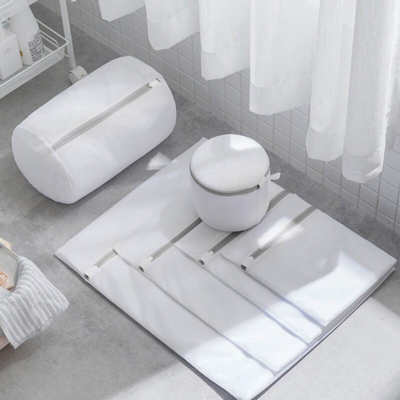 Polyester Mesh Laundry Bag Zipper Dirty Clothes Storage Bag Underwear Coarse Net Laundry Basket Laundry Bags For Washing Machine