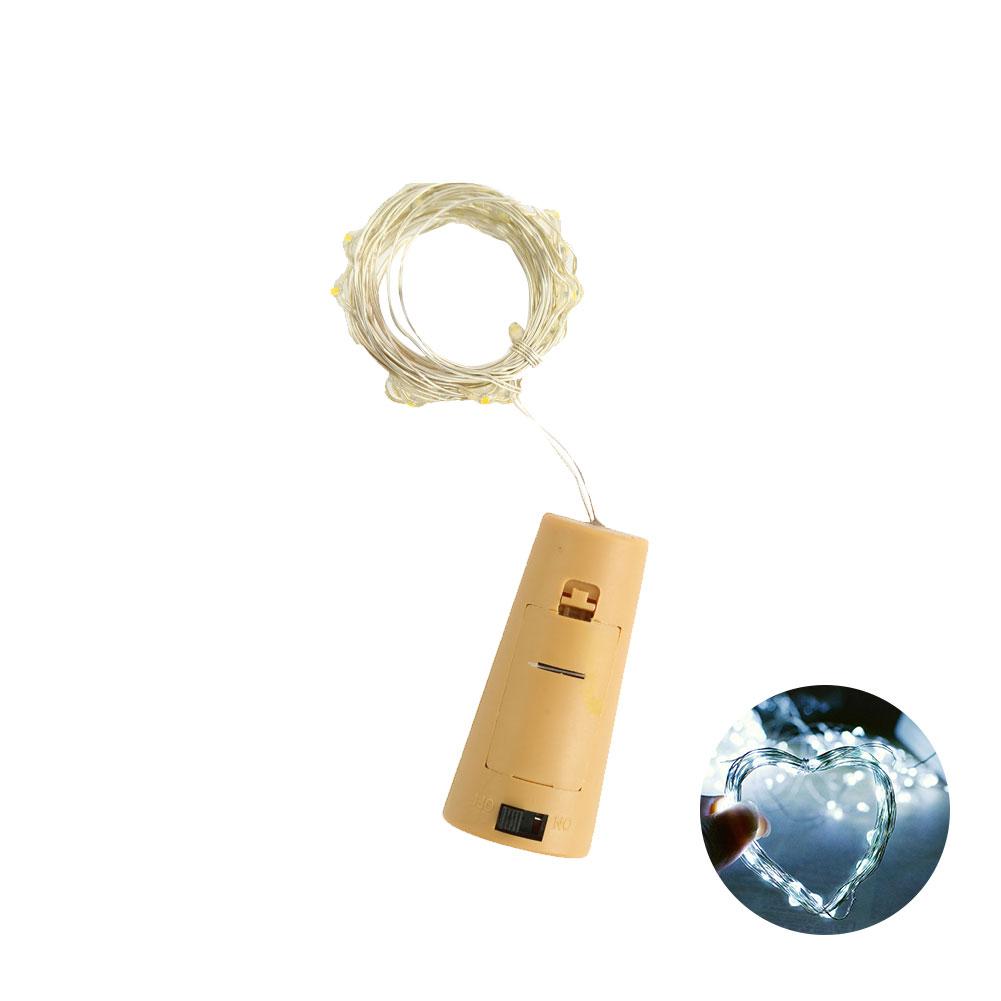 1M 10 LEDs Cork Shaped LED String Light Copper Wire String Fairy Lights for Christmas Party Wedding Bottle Decoration: Cold White