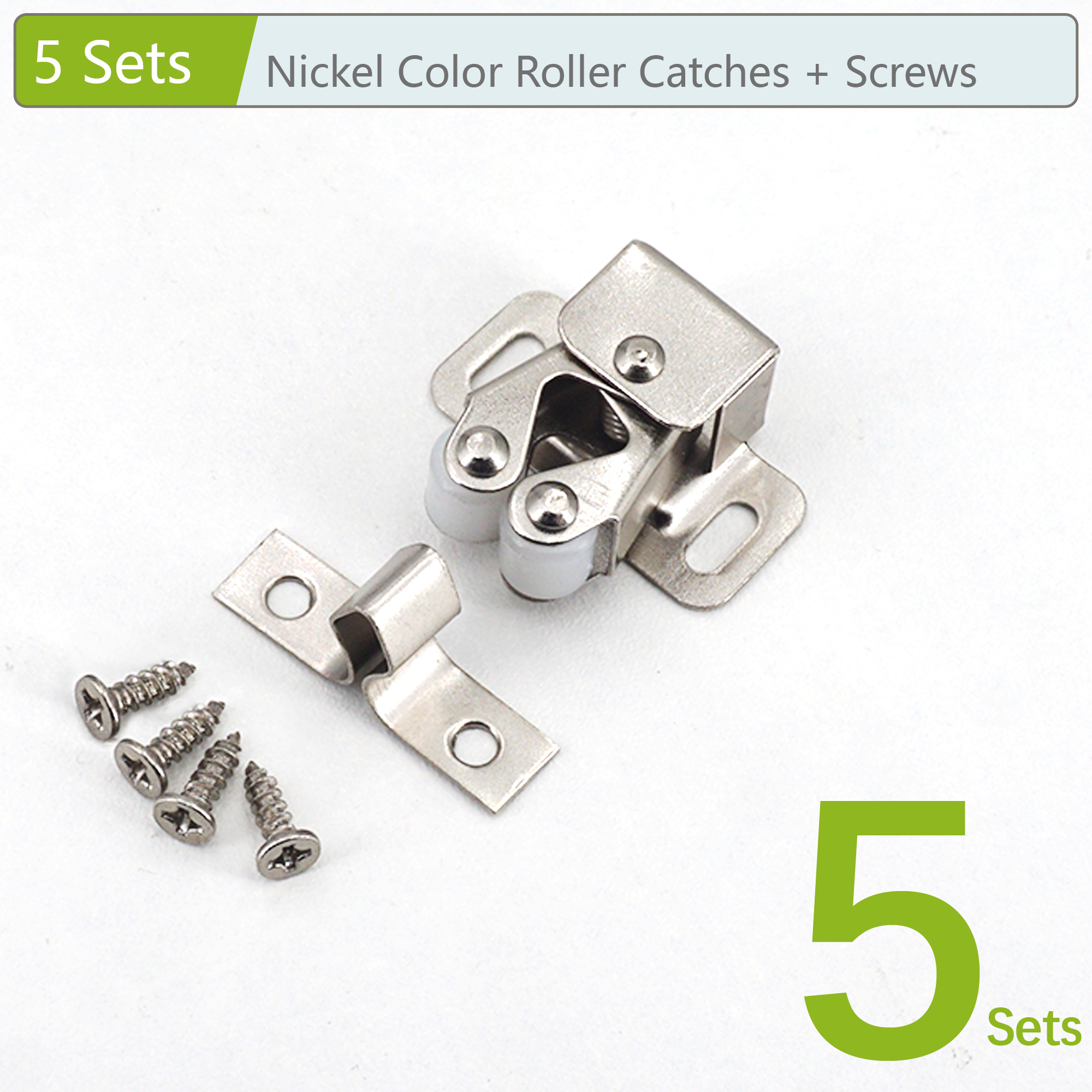 10/5/2 Sets Cabinet Roller Catch Door Stop Closer Stoppers Damper Buffer Clasp Latch for Wardrobe Cupboard Furniture Hardware: WHITE