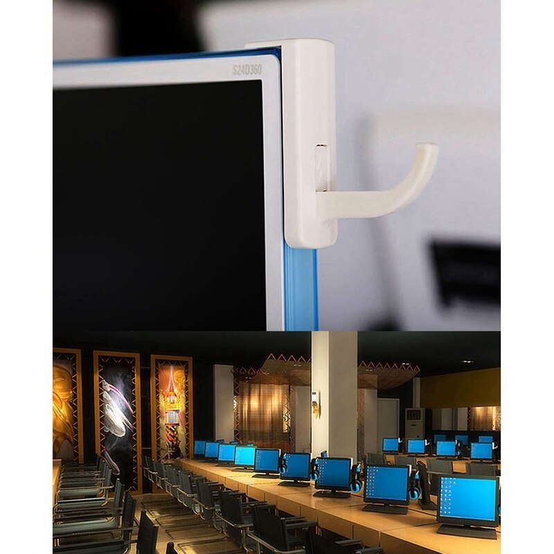 2Pcs Headset Hook Universal Headphone Hanger PC Monitor Desk Headset Stand Holder Headphone Holder Rack Stick-on Hook