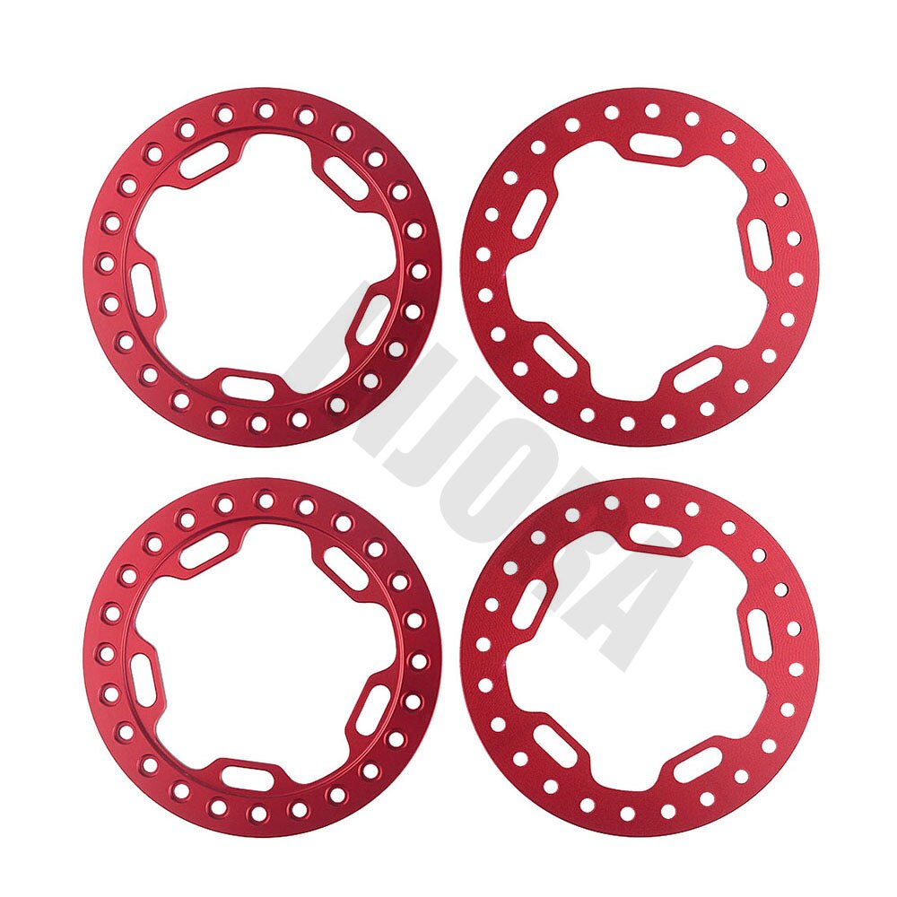 INJORA 4Pcs 52MM Aluminum Alloy 1.9" Wheel Ring for 1/10 RC Crawler Axial SCX10 Traxxas TRX4: 1.9 Red