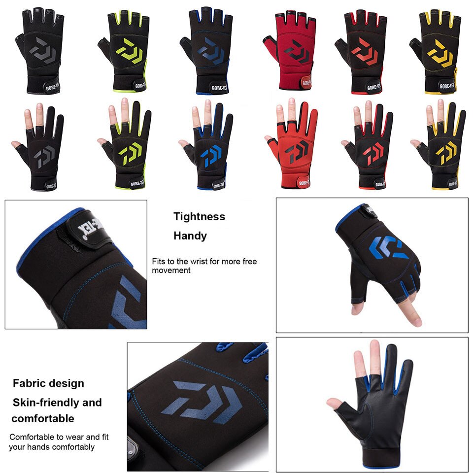 Männer Angeln Handschuhe Im Freien Nicht-slip Angeln Schutz Handschuhe Drei Finger Cut Sport Halbe Finger Handschuhe Angeln Wasserdicht