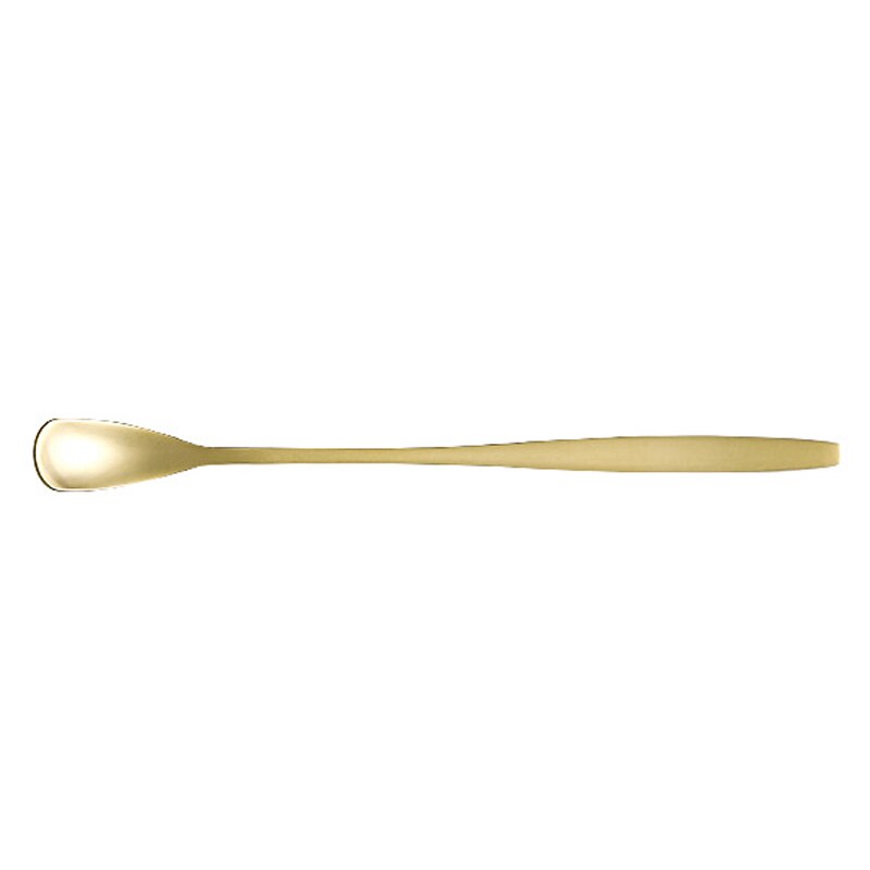 15cm 17cm Square Head Food Spoon Stainless Steel Mug Spoons Coffee Stirring Honey Spoon: gold / 15cm