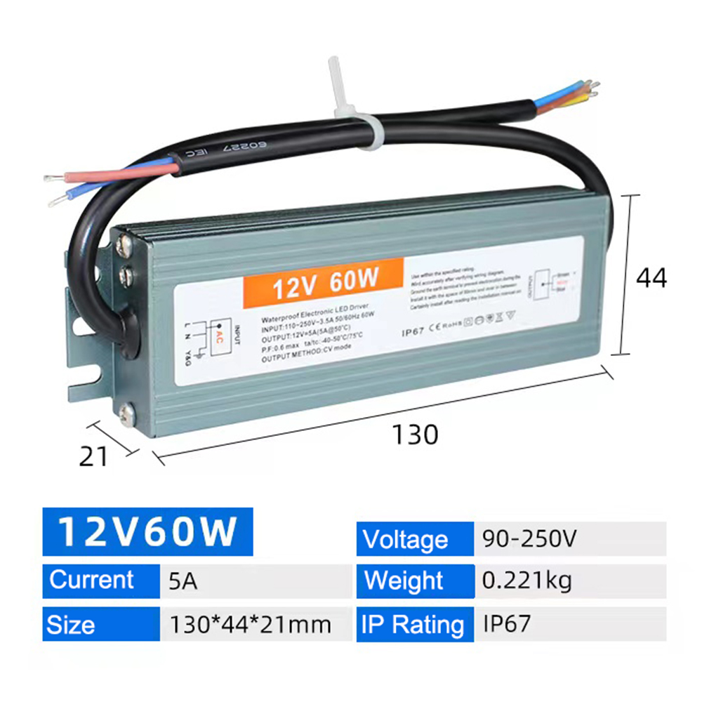 Alimentatore Trasformatore Impermeabile IP67 12V 150W