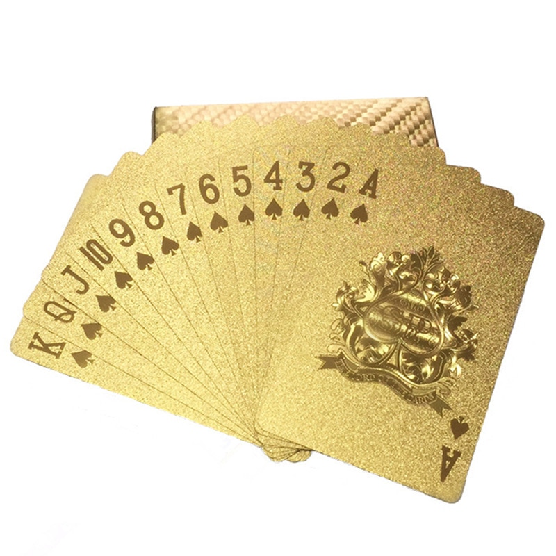 Yooap 24k gouden solitaire kinderspeelgoedspel van karton, plastic, waterdicht, magische kaart