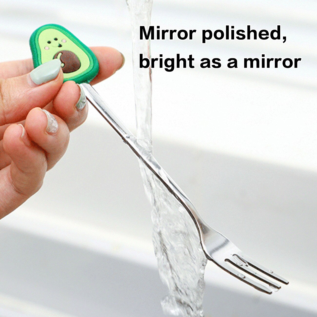 Rustfritt stål fruktgaffel kake dessert nydelig mini salat gafler tegneserie søte barn & #39 ;s frukt form mat bestikk kjøkkenverktøy