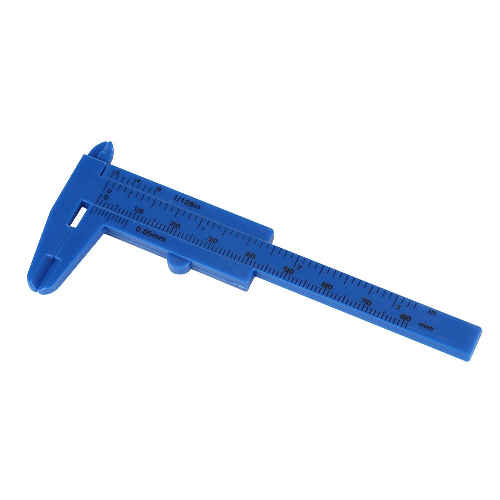 Vernier Caliper Double Scale Measuring Millimeter/Inches Sliding Micrometer Mini Ruler DIY Model for Student: deep blue