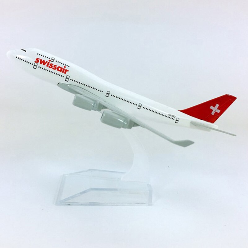 16CM 1:400 B747-400 model SWISS airlines SWISSAIR with base metal alloy aircraft plane collectible display model