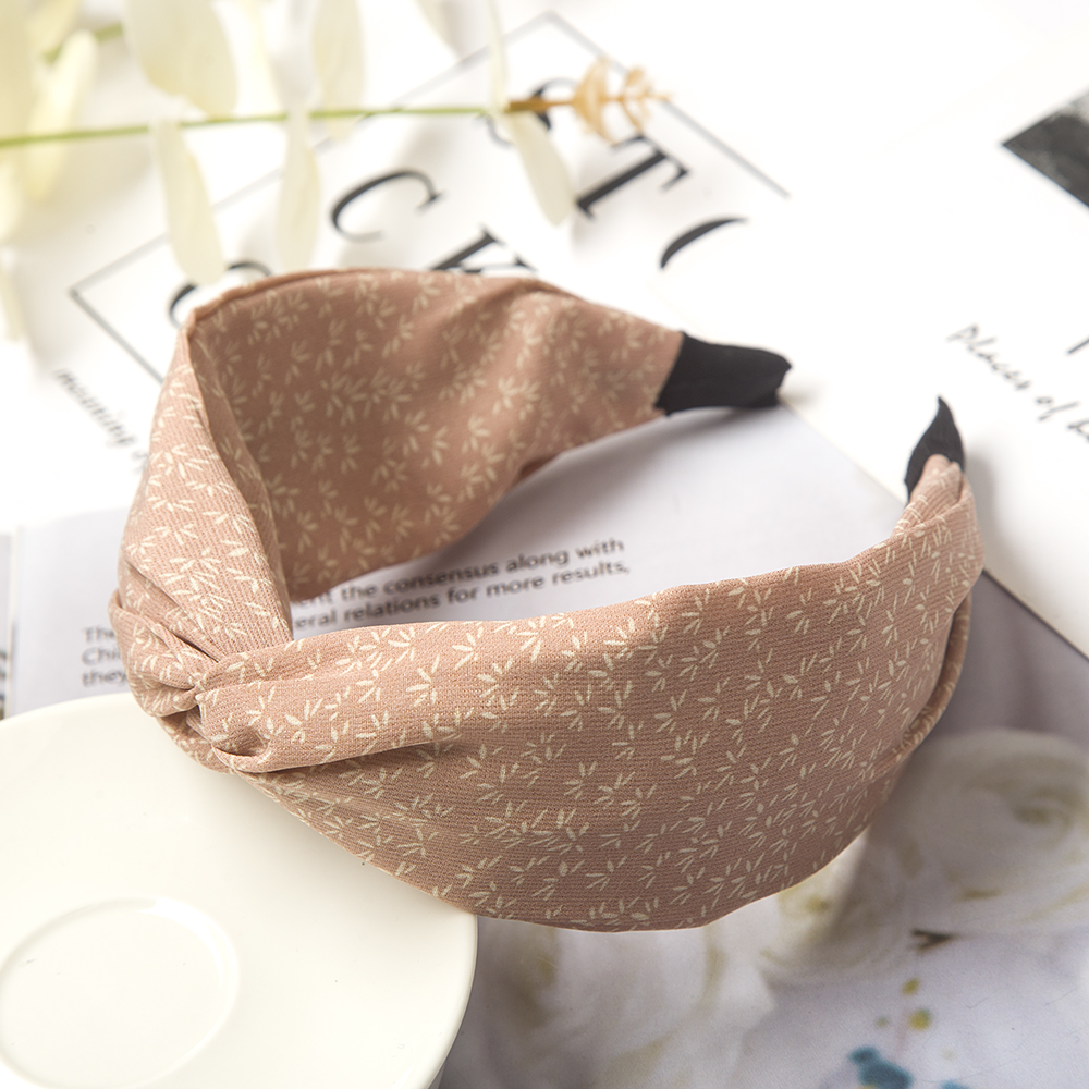Druck Leopard Stirnband Breites Kreuz Frauen Haarband Elastische Schleife Haar Band Bands Lünette oben Knoten Mädchen Haar Zubehör: Schwarz