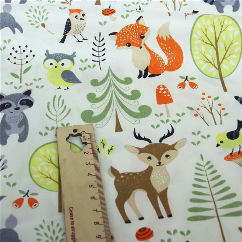 Vos hert bedrukt 100%  katoenen stof voor het maken van jurken kussens deken naaien baby kinderbedlaken textiel