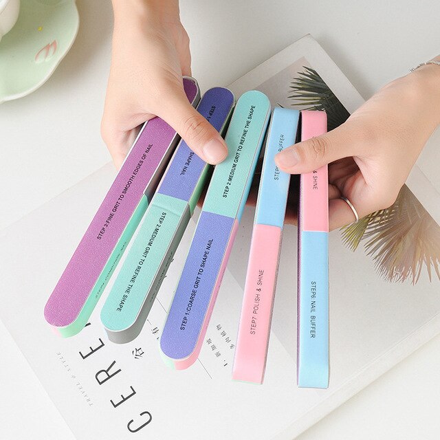 Stone Nail File Nail Buffer Art Tools Cuticle Remover Trimmer Pedicure Manicure Files polish nail effectively exfoliate Polish: 1 PCS RANDOM
