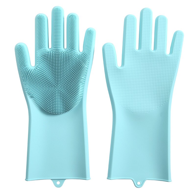 Gants en Silicone pour la vaisselle, protège la saleté des mains, brosse propre, outil de nettoyage, accessoires de cuisine, lavage de fruits et légumes Gadgets: Green