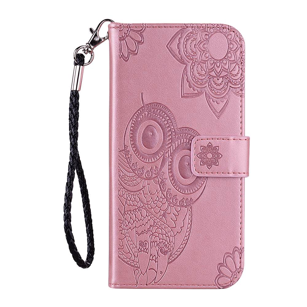 Redmi Note 9 funda 3D búho Flip Funda de cuero para Xiaomi Redmi Note 9 6,53 pulgadas funda de cartera Capa Redmi Note 9 funda: rose gold