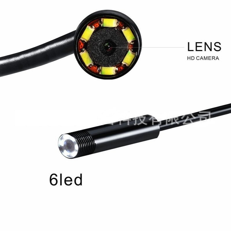 3 in 1 Semi-rigid USB Endoscope Camera 8MM IP67 Waterproof Snake Camera With 6 Led for Windows &amp; Macbook PC Android Endoscope