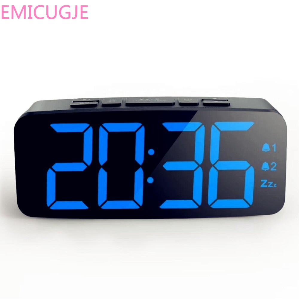 Silent Snooze Alarm Clock Luminous Digital Table ClockBig Numbers Electric LED Alarm Clock with Dual Alarm Bedroom