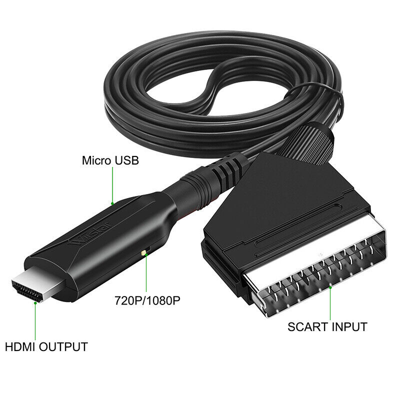 SCART To HDMI Video Audio Upscale Converter Adapter 1080P/NTSC/PAL For HD TV DVD for Sky Box STB Plug and Play