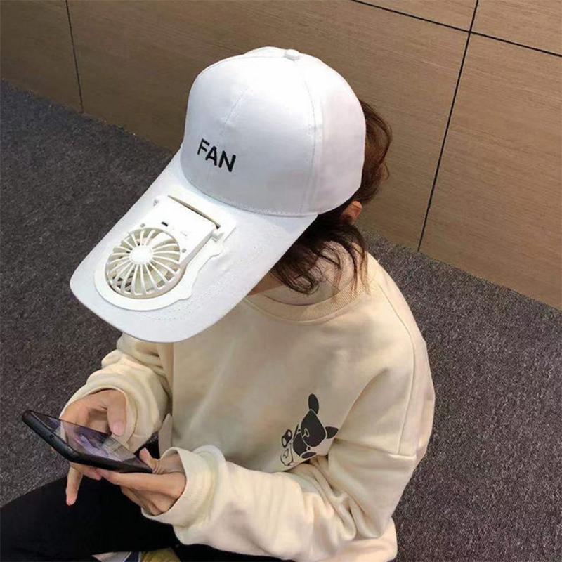 Gorro de sol portátil con ventilador eléctrico, gorras deportivas transpirables ajustables recargables por USB, 3 colores,