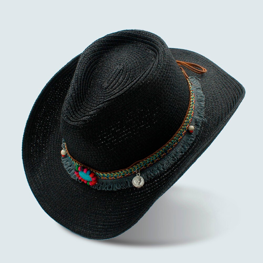 Handarbeit Sommer frauen männer Hohl Western Cowboy Hut Für Gentleman West Wort Cowgirl Jazz Kappe Sommer Stroh Strand Sonnenhut