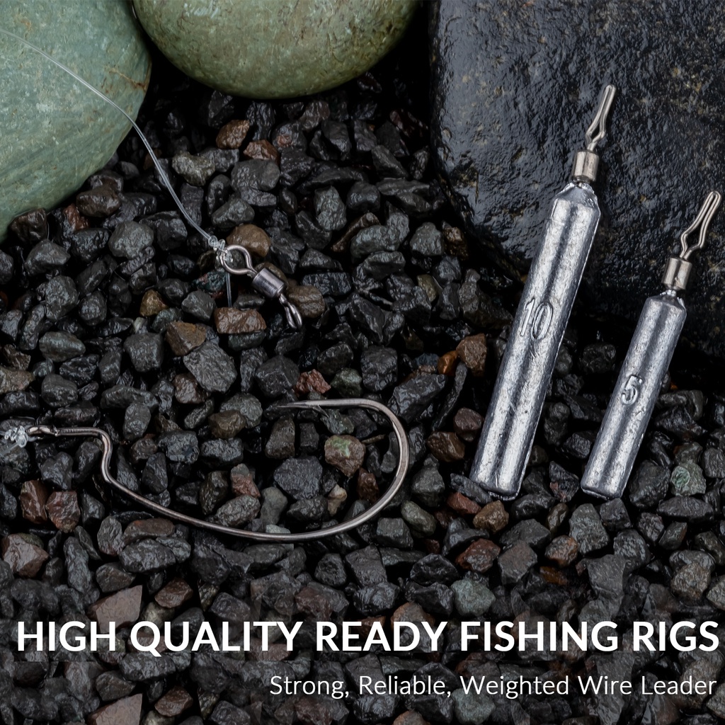 5 uds aparejo de tiro caído con anzuelo compensado 1/0 3/0 anzuelo de pesca plomo/peso Kit de aparejo de sedal de pesca con cuentas