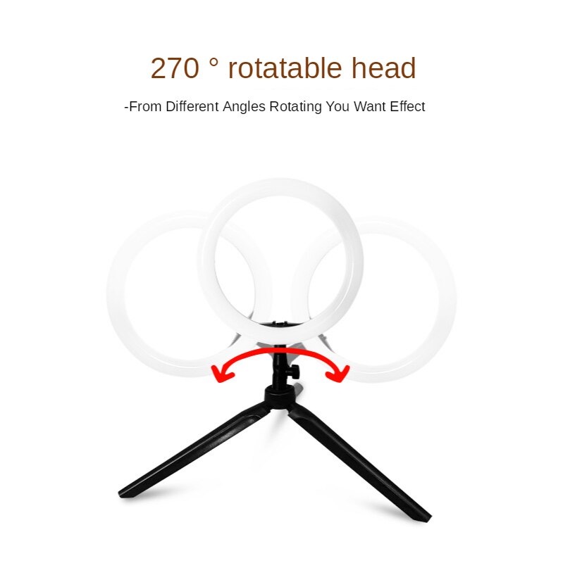 10 Inch Photography Ring Light Mobile Phone Desktop Live Flood Lamp Selfie Photographic Makeup Anchor Beautification Filming