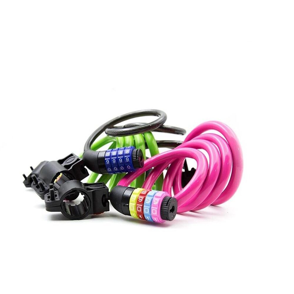 4 digital combination bike lock cable wire lock (028)
