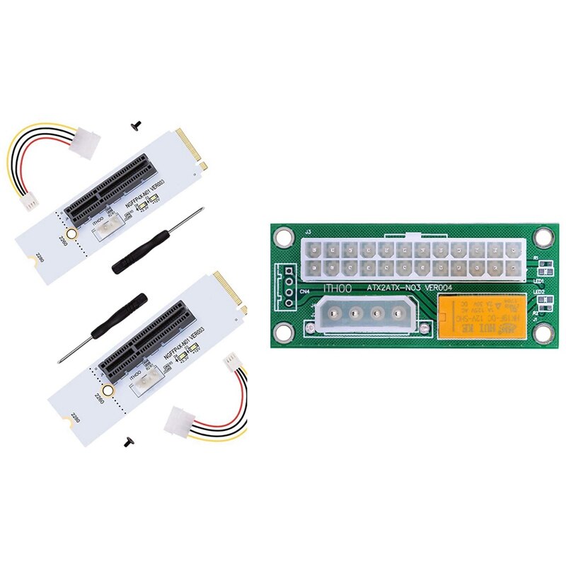 Add2Psu wiele Adapter do zasilacza uruchamianie wielu komputer stancjonarny zasilacz wraz z M.2 Key M NGFF PCI-E 4X karta adaptera: Default Title