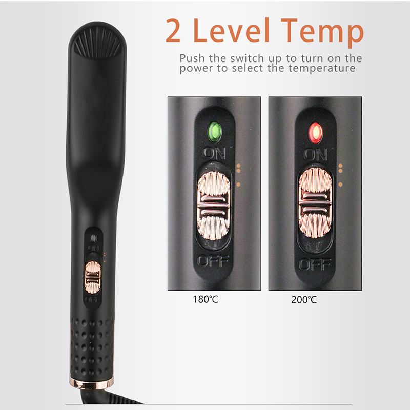 Skjegg Rettetang Børste - Multifunksjonell Herrepleiekam - 140-200°C Digital Temperaturkontroll