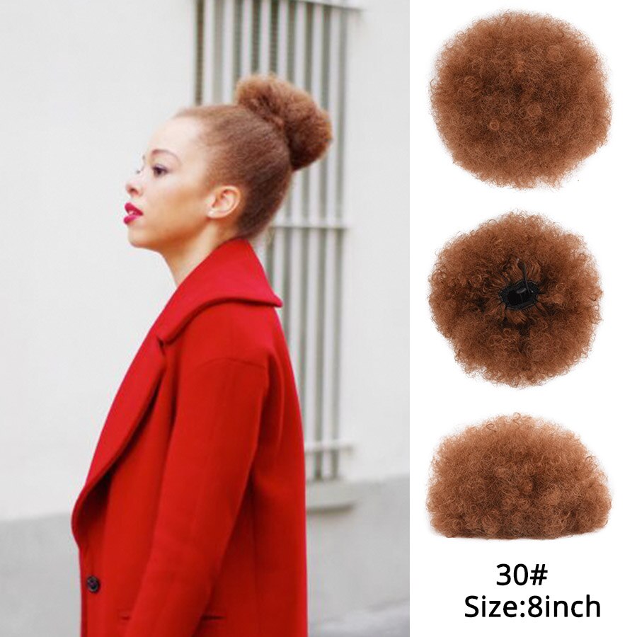 Alileader coc scurt de păr puf afro super-sintetic 8 inch șnur scurt coadă de cal clemă extensie de păr coci de păr crepus: 30