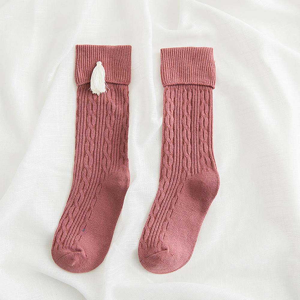 Bas bébé fille genou haut gland long tube jambières hiver automne côtelé princesse enfant en bas âge enfants rayé coton bas: Rouge / 104