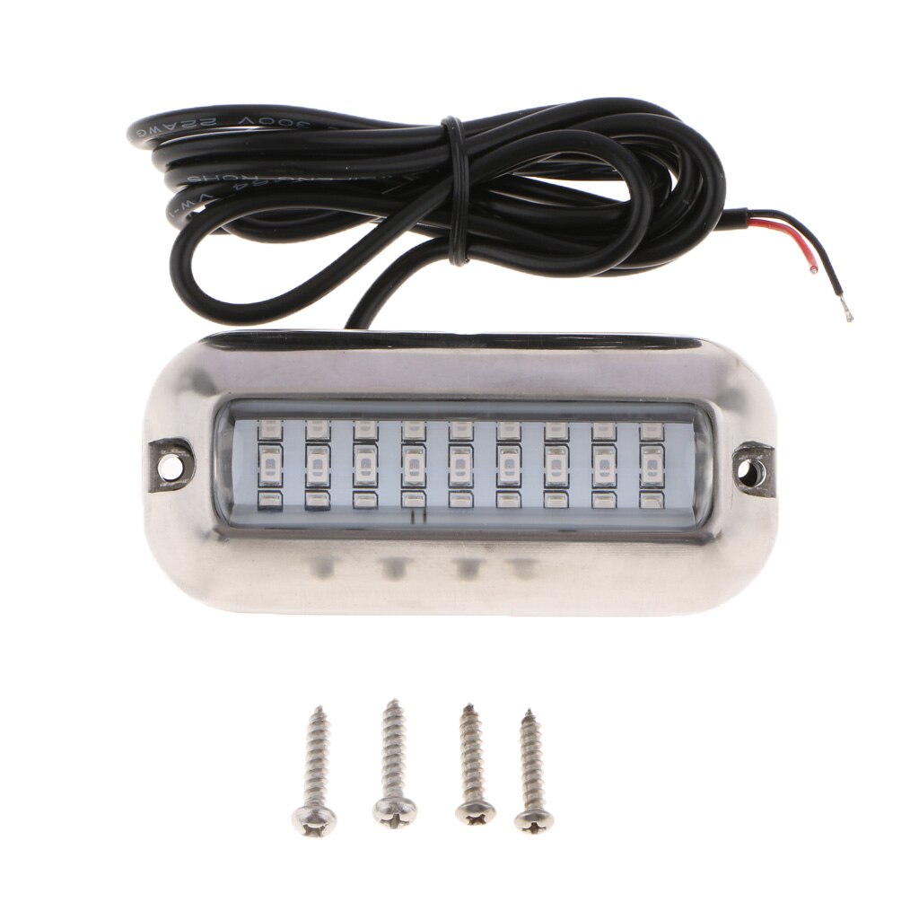 12V Stainless Steel 27LED Blue Underwater Pontoon Marine Boat Transom Lights