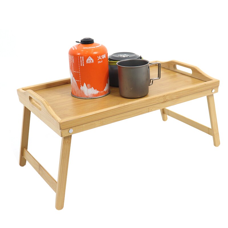 Bamboo Bed Tray for Eating, Breakfast in Bed Tray with Folding Legs and Handles, Serving Bed Tray Table for Bedroom & Sofa
