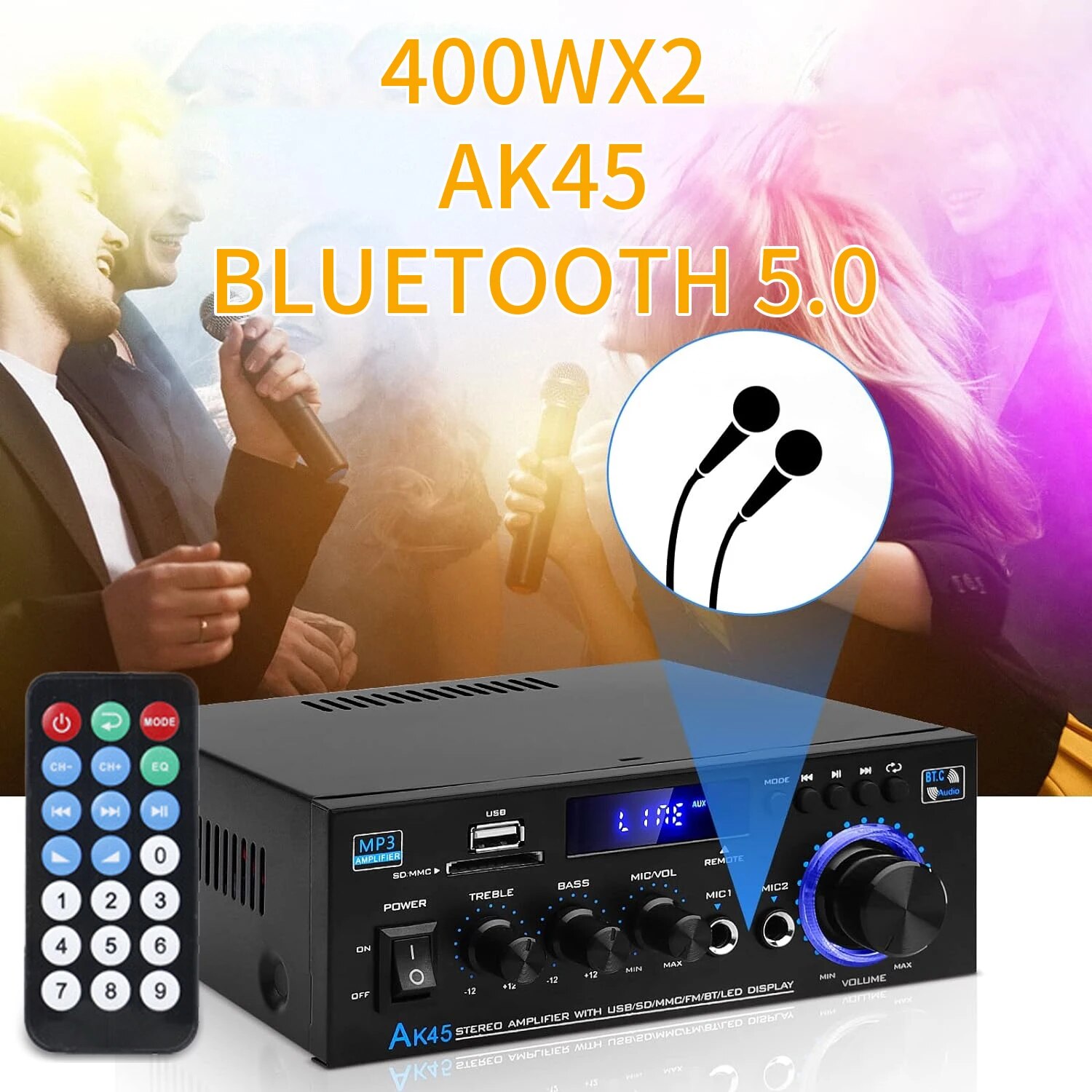G919H AK45 Bluetooth 5.0 Amplificatore Audio 2.0CH Amplificatori di potenza Subwoofer Ciao-Fi Amplificatore Audio Amplificatore stereo Ricevitore FM USB
