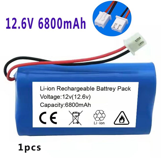 12V 6800mAh 18650 Lithium ion Rechargeable Battery pack 3S1P Speaker flashlight CCTV Camera GPS search light equipment: Default Title