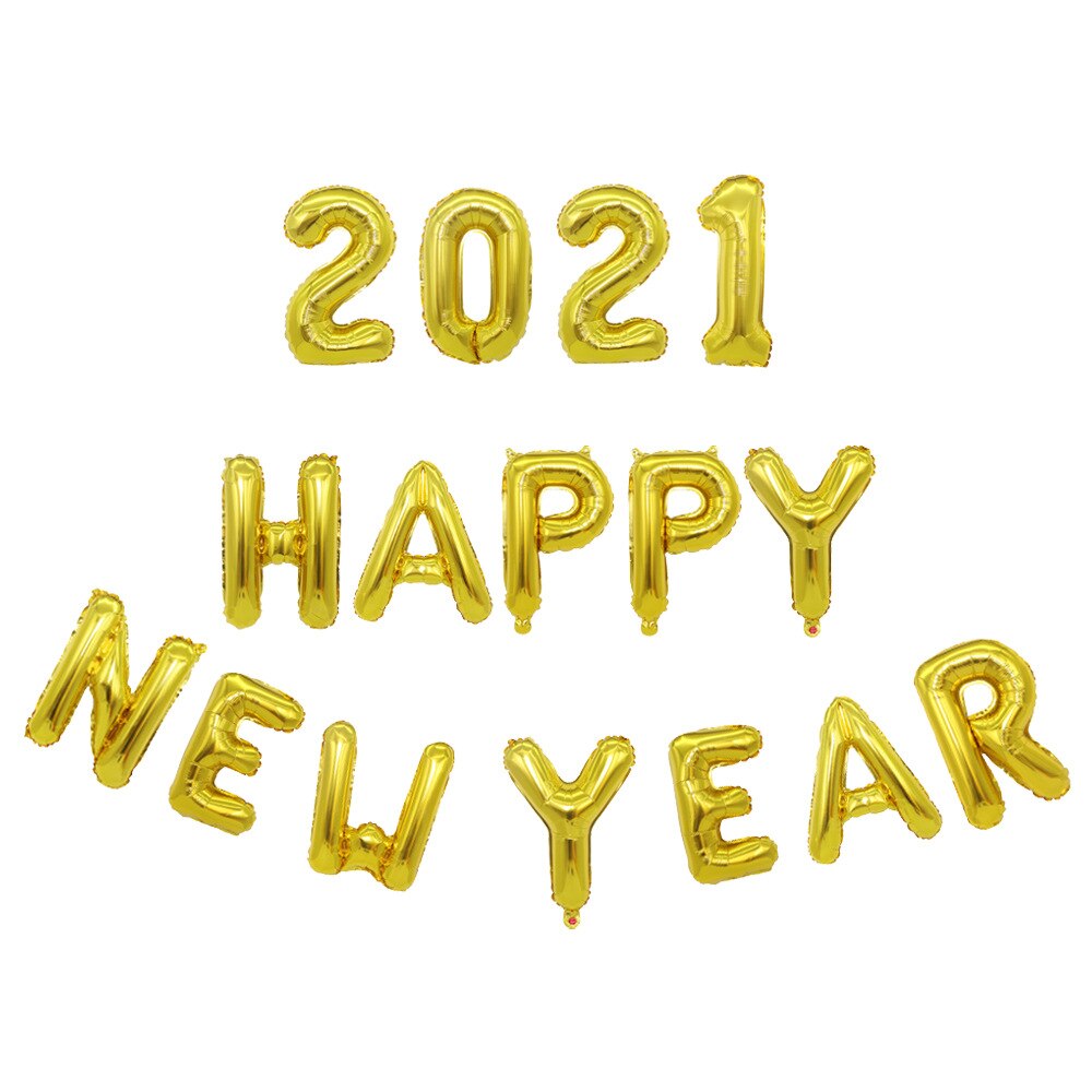 Balloons Rose Gold Silver Number Foil Baloons Happy Year Letter Foil Balloon DIY for Xmas Christmas Party Decoration: A03