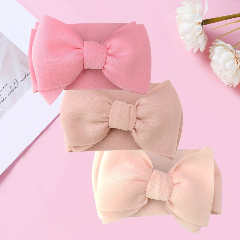 Turban à gros nœud pour bébé fille, bandeau large et doux, élastique pour -né, accessoires pour cheveux, , 3 pièces/ensemble: style G05