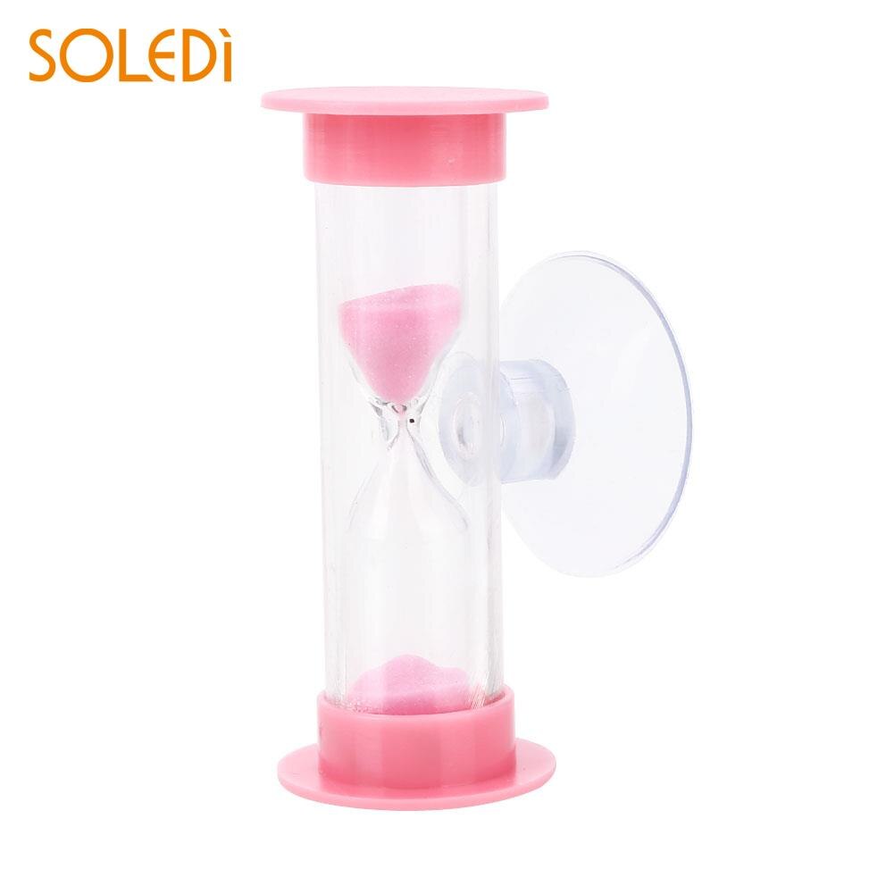 SOLEDI ABS le plus Mini 3 Minutes sablier douche minuterie coloré jouet sablier horloge de sable pratique avec succion Dorpshipping