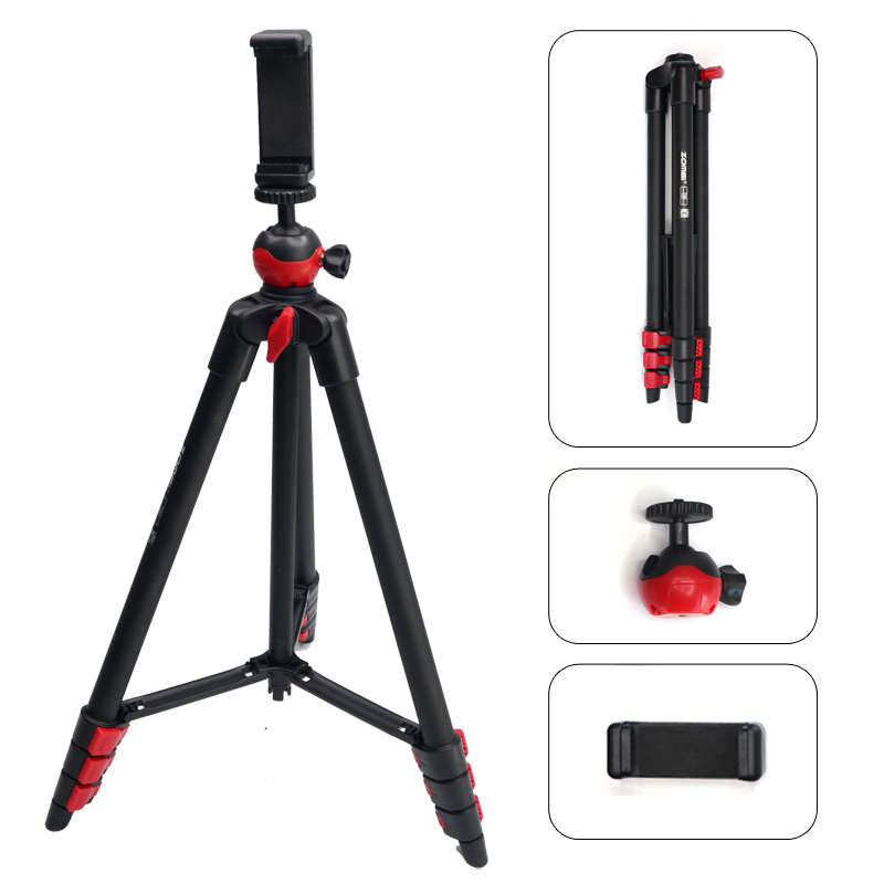 ZOMEI Phone tripod lightweight mini tripode Bluetooth Remote control smartphones clip for phone projector telescope: T60-2