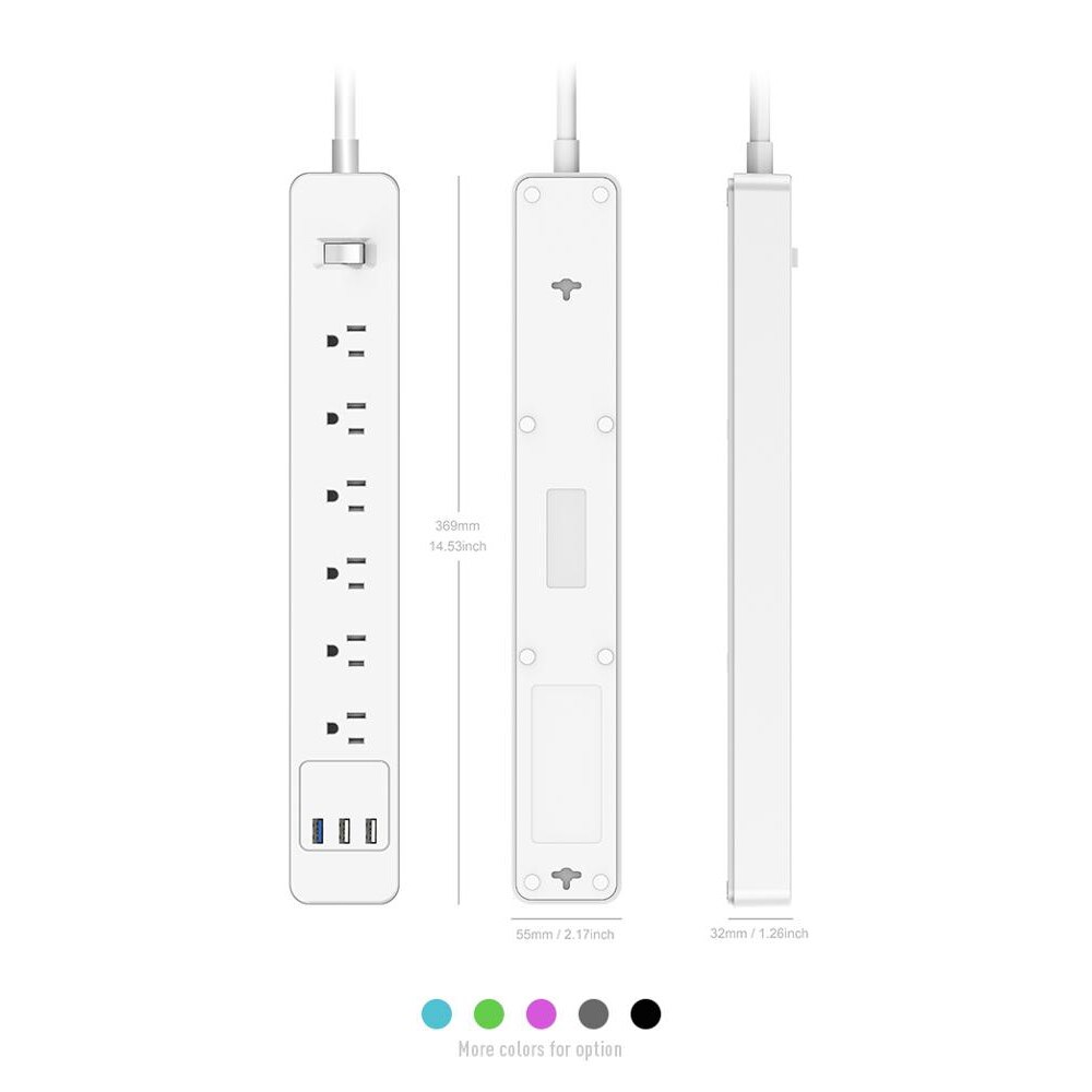 Meerdere Power Strip Surge Protector 3/4/5/6 Manier Ac Outlets Amerikaanse Stopcontacten Met Usb qc 3.0 Quick Charger 1.5 M Verlengsnoer