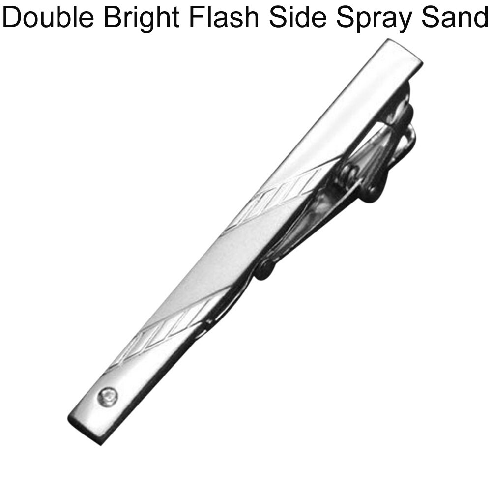 SALES! Men's Metal Simple Silver Necktie Tie Clip Clamp Pin Stickpin Business Wedding Suit 8 Style Optional: Bright Flash Side