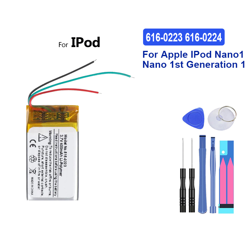Battery For IPOD Nano 1 1st 2 2G 2nd 3 3rd 3th 4 4th 5 5G 5th 7th 6 6th 7 8GB 4GB 16GB 80GB 120GB 160GB 4GB 2GB 1GB MB903LL/A: black