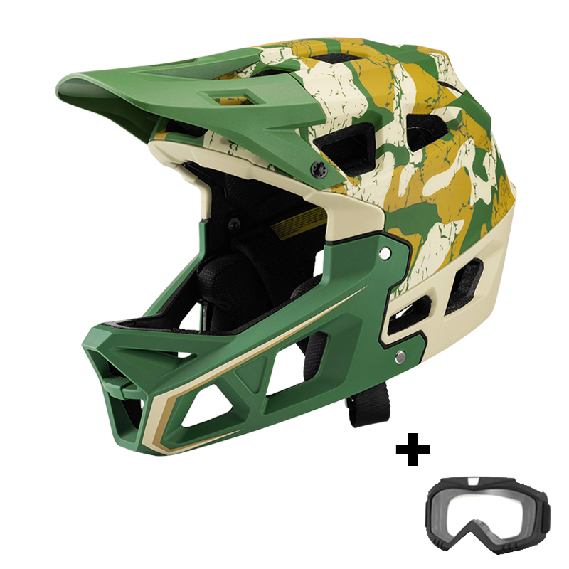 CHINION MTB Full Face Helmet Adult DH Downhill Bike Helmet Motocross Off-Road Safety Helmet Mountain Full Cover Bicycle Helmet