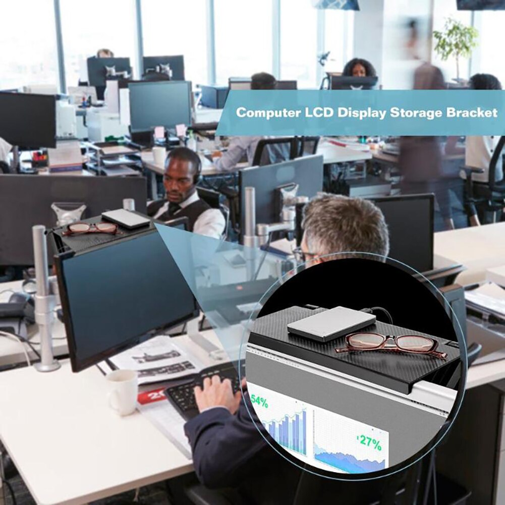 Computer Screen Top Shelf Home TV Screen Mount Top Storage Bracket Stand Remote Control Holder Home Decoration Accessories