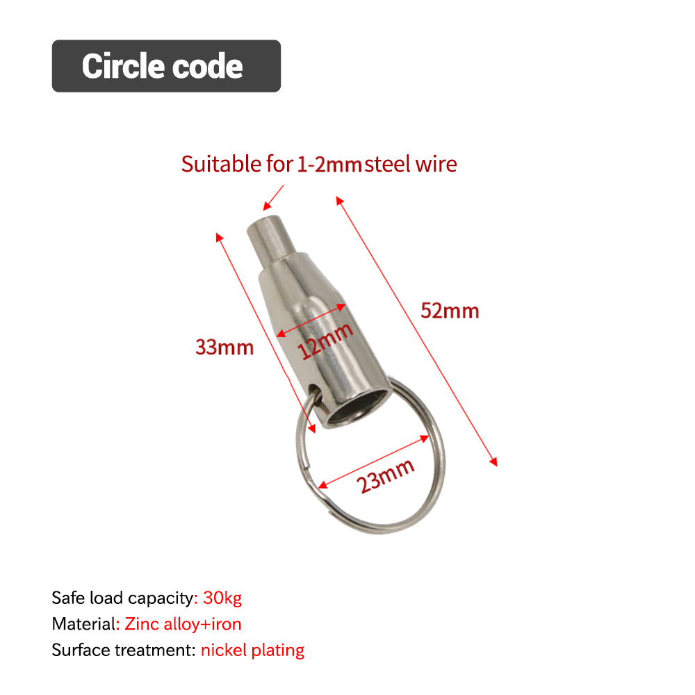 10pcs Steel Wire Rope Self-Locking Hanging Code With Loop Adjustable Cable Buckle Clothing Billboard Sign Suspension Accessories: Silver