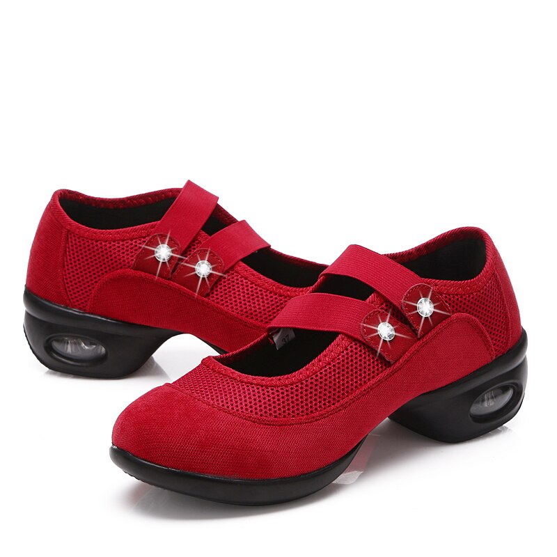 Chaussures de sport à semelle souple pour femme, baskets de pratique de la danse moderne, Jazz, Double 11, offre spéciale, automne: Rouge / 41