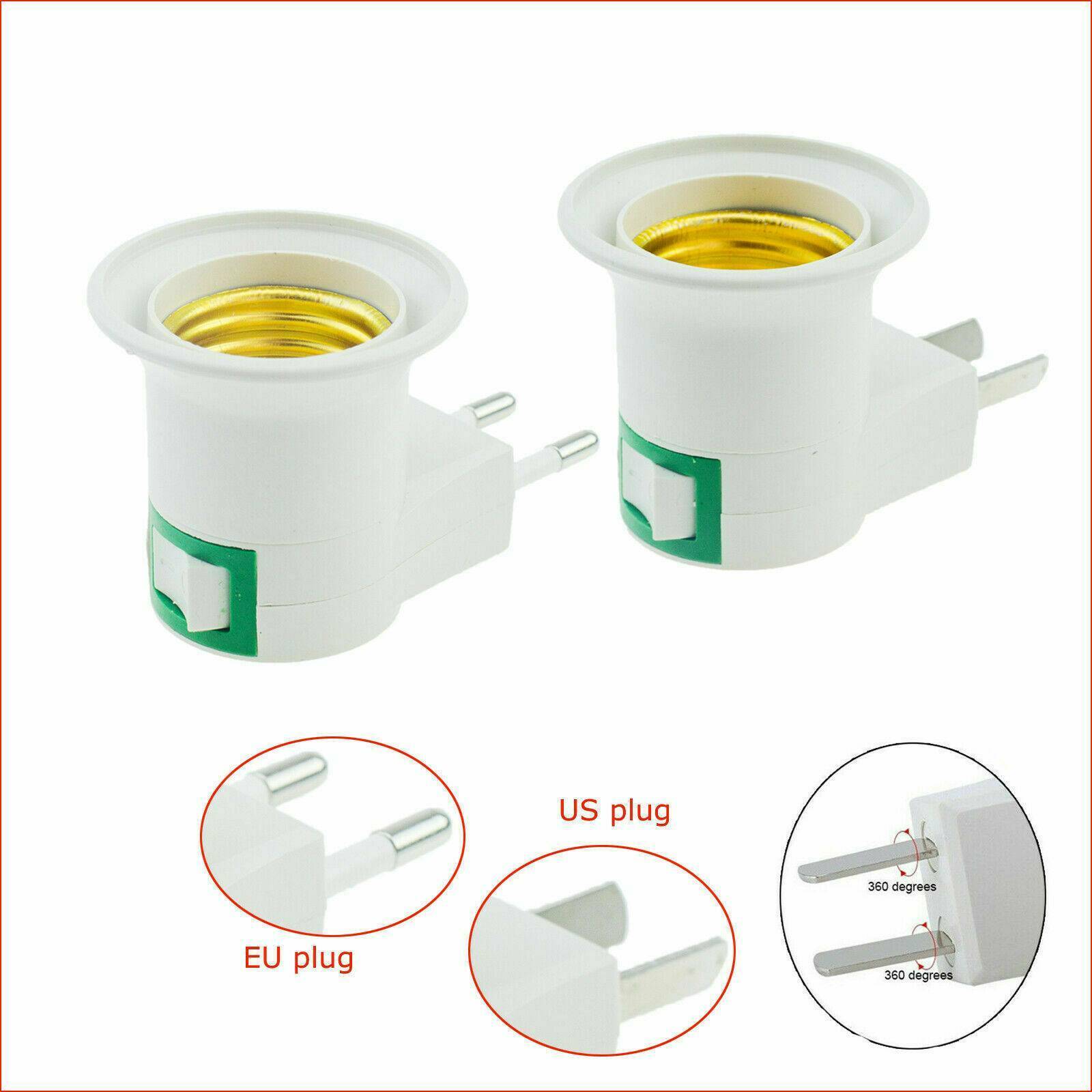 Förderung E27 220V 6A LED Licht Männlichen Buchse zu EU UNS Typ Stecker Adapter Konverter für Birne Lampe Halfter mit an/aus-Geschmack