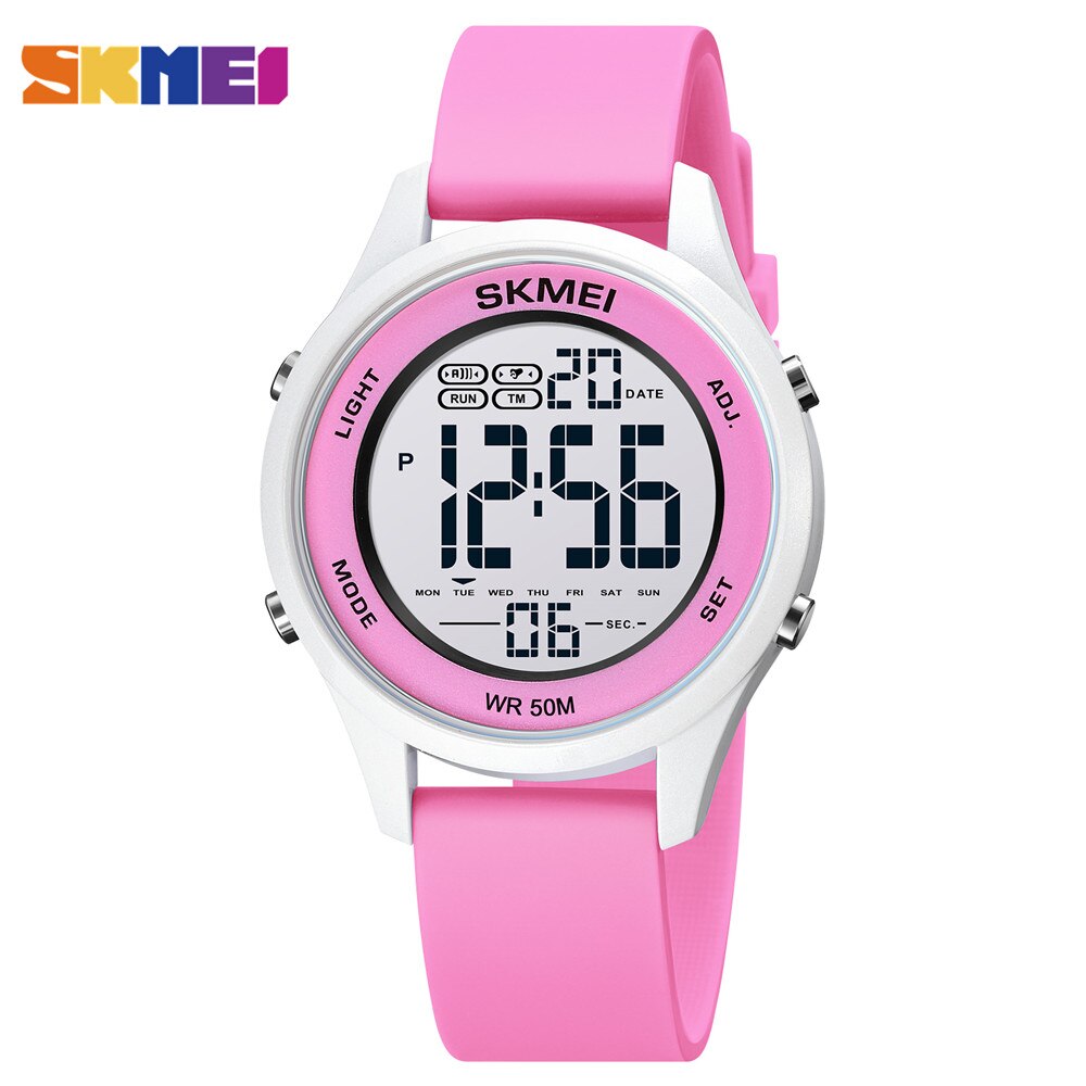 SKMEI LED Licht Digital Kinder Sport Uhren Stoppuhr Kalender 50M Wasserdichte Kinder Armbanduhren Für Jungen Mädchen Wecker