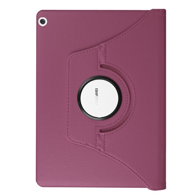 Premium Rotating PU Leather Smart Case for Huawei MediaPad M3 Lite 10 BAH-W09/L09/AL00 10.1" Tablet Funda Cover+Free Film+Pen: Purple