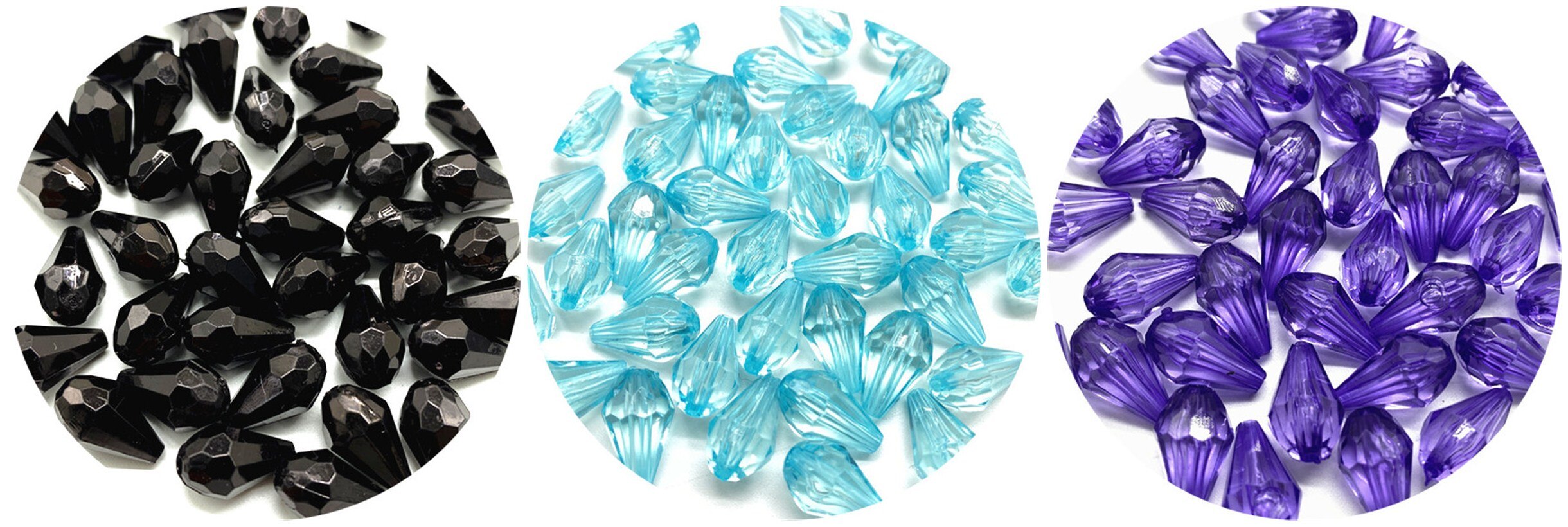 50pcs 8*12 millimetri di Acqua a Forma di Goccia Sfaccettato I Branelli Acrilici per Fare DIY del Braccialetto Della Collana Dei Monili Accessori