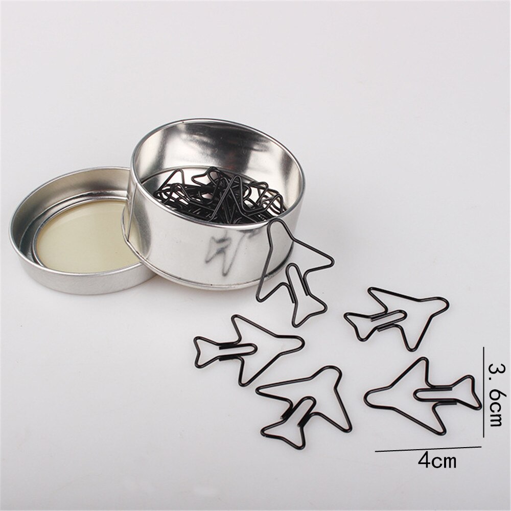 12 Pcs Cute Rose Gold Airplane Shape Paper Clips Escolar Bookmarks Photo Memo Ticket Clip Stationery School Supplies