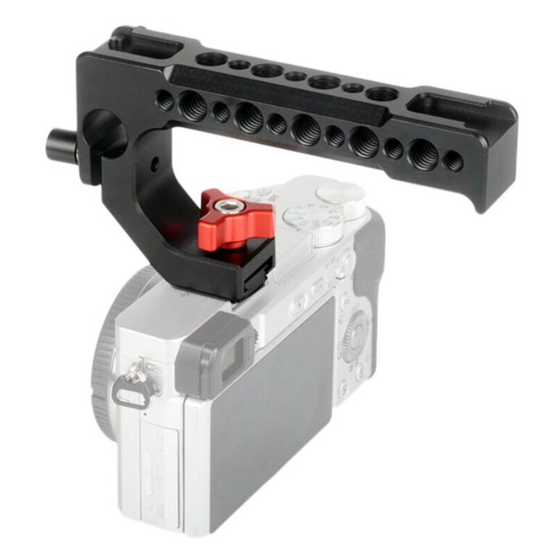 Uchwyt kamery uchwyt górny uchwyt serowy ramka robić kamery DSLR uchwyt górny z 15mm otworem na pręt zimny ale gorący but 1/4 Cal 3/8 Cal